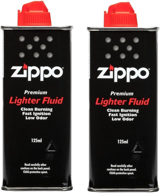 Ziippo Lighter Fuel with Low Odour Lighter Fluid, Works with Ziippo Windproof Lighter and Ziippo Refillable Hand Warmer, Fast Ignition. 1 X 125Ml Fuel Refill (Pack of 2)