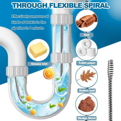 Professional Drain Unblocker with Claw, Reusable Flexible Plumbing Drain Snake, Sink Unblocker and Drain Unblocker Tool for Sewer, Bathroom Drainage,Kitchen Sinks,Toilet