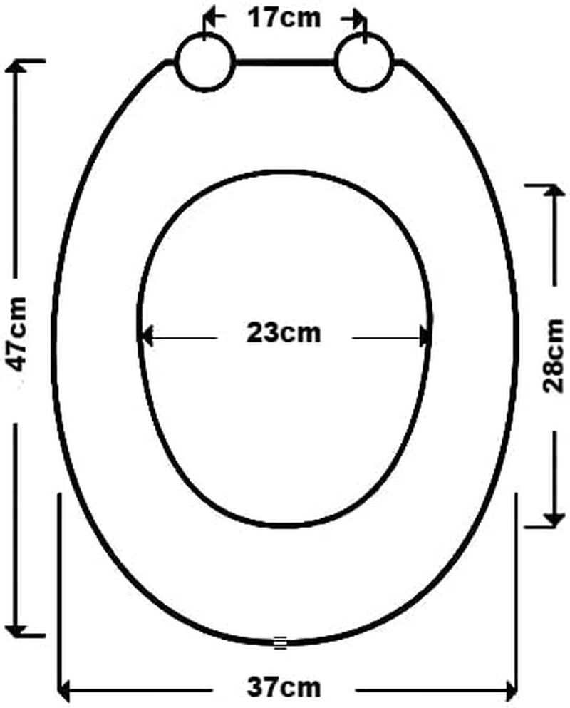 Marco Paul 18" Standard Traditional White Wooden MDF Toilet Seat Universal Adjustable to Fit Most Toilets Oval Seat with Hinges & Parts Bathroom En-Suite Office Home Indoor Replacement (White Groove)