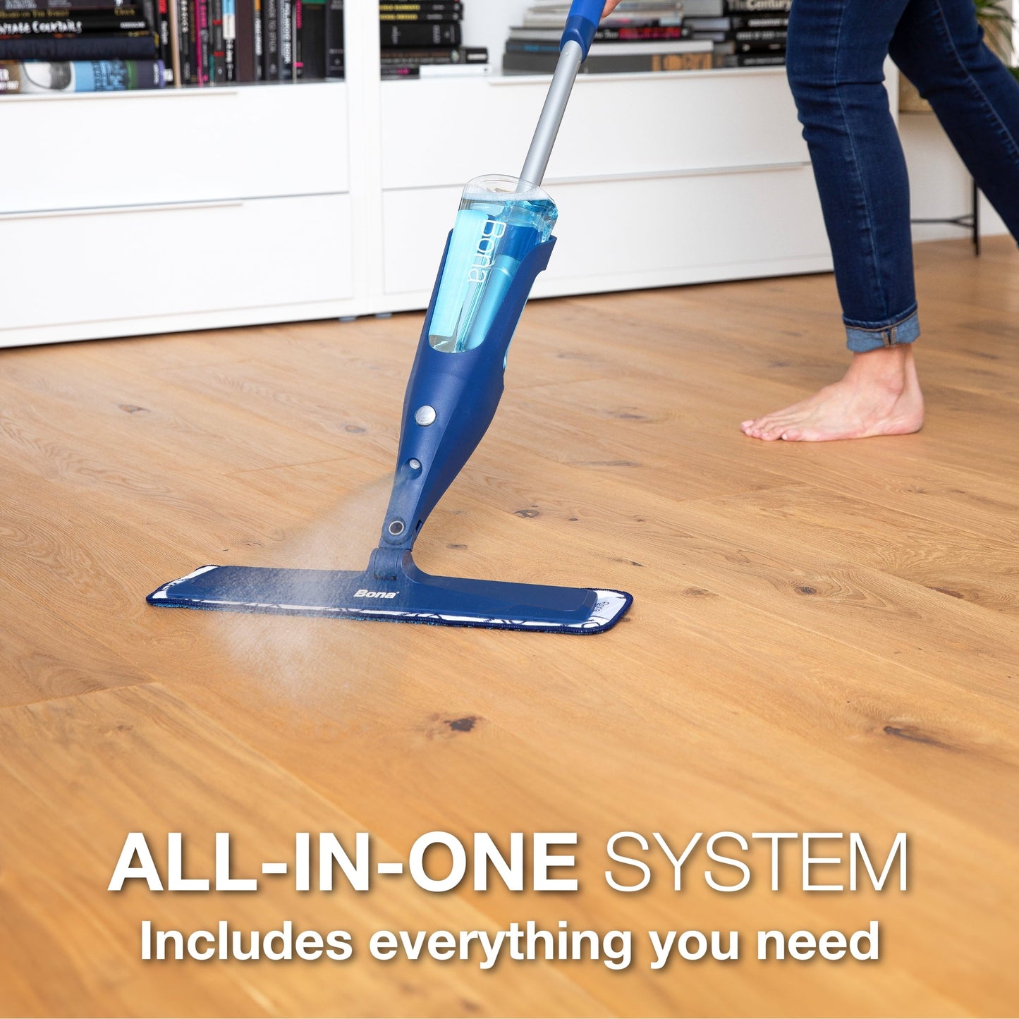 Bona Spray Mop for Hardwood Floors, with Refillable Cartridge & Washable Microfiber Pad