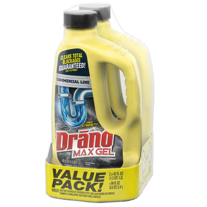 Drano Max Gel Drain Clog Remover, Commercial Line, 42 Oz, (Pack of 2)