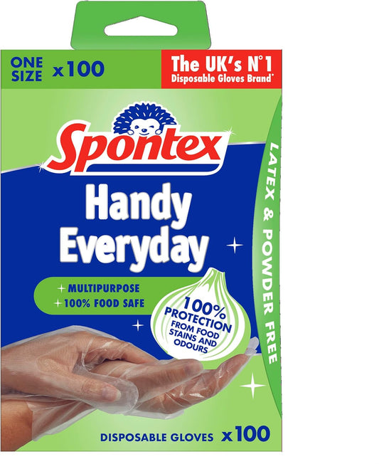 Spontex 100 Handy Multipurpose Disposable Gloves