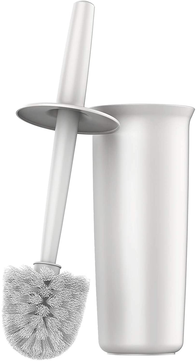 MR.SIGA Toilet Bowl Brush and Holder for Bathroom, White, 1 Pack