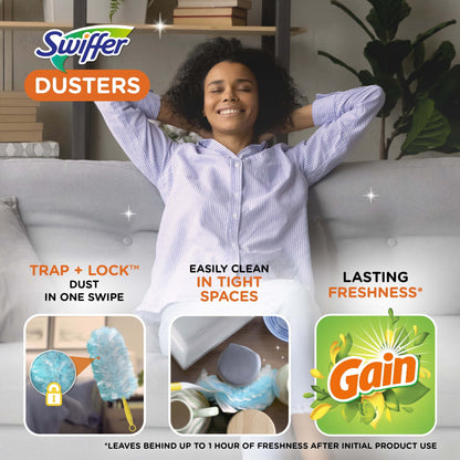 Swiffer Dusters Refill for Cleaning, Feather & Microfiber Duster Alternative, Gain, 10Ct