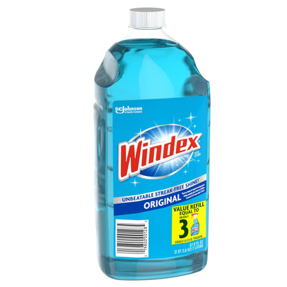 Windex® Glass Window Cleaner Refill, Original Blue, 67.6 Fl Oz