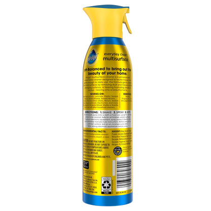 Pledge® Multi Surface Cleaner, Everyday Cleaner™, Aerosol, Rainshower Scent, 9.7 Oz