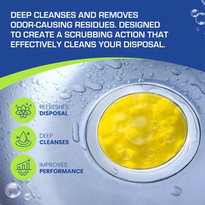 True Fresh Garbage Disposal Cleaner Pods 24 Pack, Lemon-Scented Foaming Sink Drain Cleaner & Deodorizer for Garbage Disposals