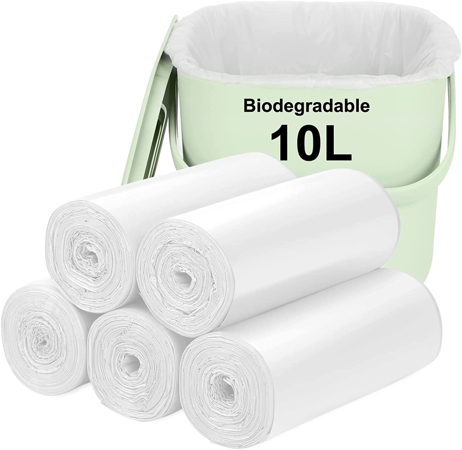 Biodegradable Trash Bags 120PCS, Aievrgad 5L/1.2Gallon Small Garbage Bags/For Countertop Bin. Bin Liner/Trash/Rubbish Bags, 100% Recycled,Tough, Degradable, Compost Bags for Food/Household-Black