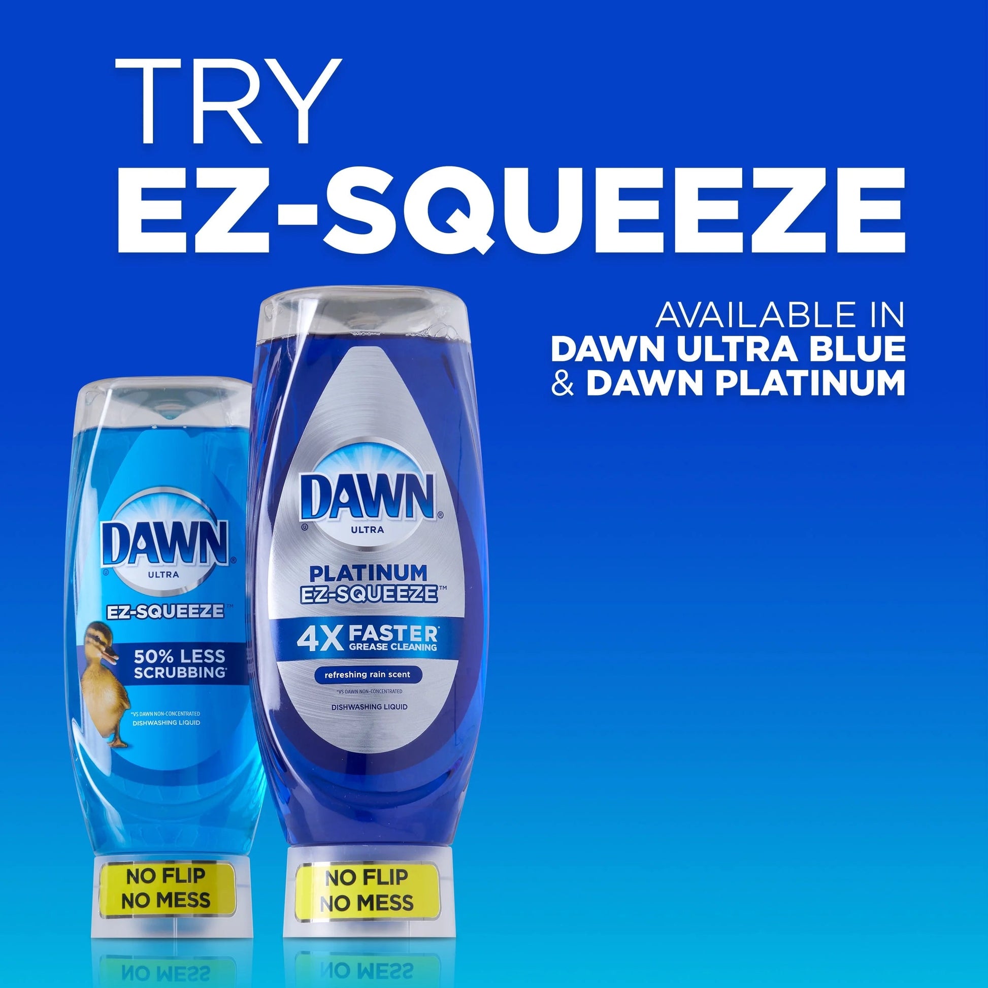 Dawn Platinum Ez-Squeeze Dish Soap Liquid, Dishwashing Liquid, Grease Removal, Fresh Rain, 12.2Oz