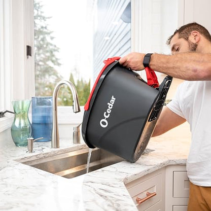 O-Cedar EasyWring Microfiber Spin Mop & Bucket Floor Cleaning System + 2 Extra Refills, Red/Gray