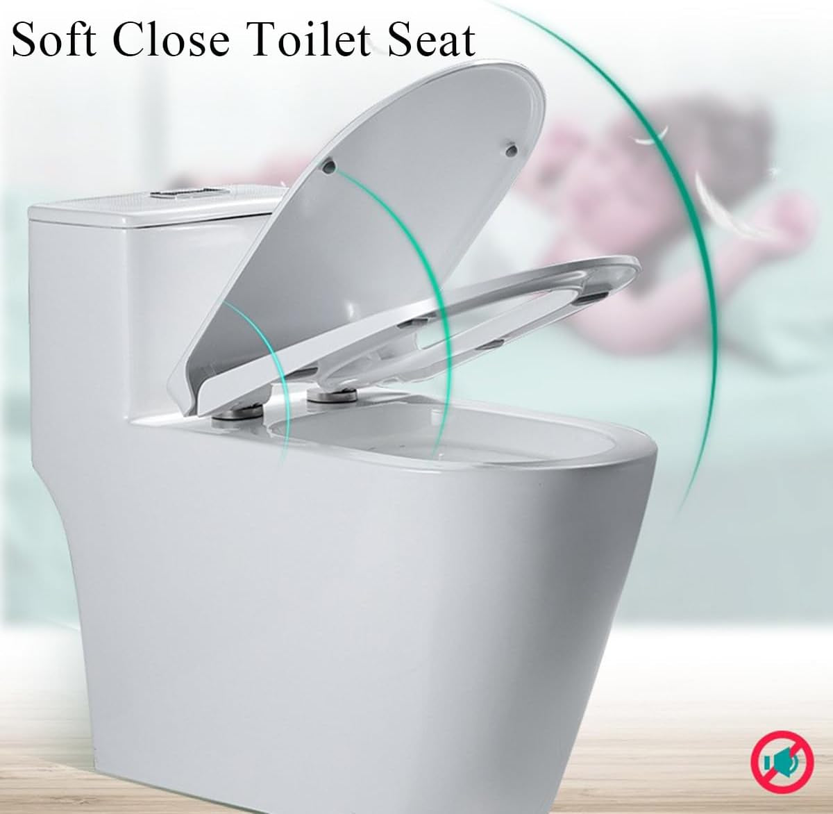 D Shape Toilet Seat, White Soft Close Toilet Seat with Adjustable Stainless Hinge Quick Release, Easy Top Fixing, Anti-Bacterial Toilet Seat Cover for Family Bathroom