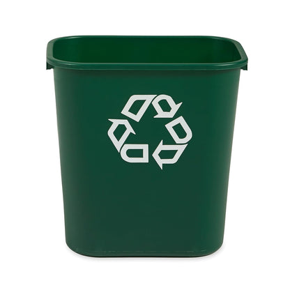 Rubbermaid Commercial Products Recycling Wastebasket, 26.6 L, Green, FG295606GRN