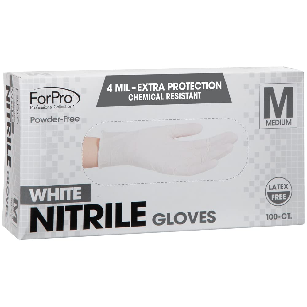 ForPro Disposable Nitrile Gloves, Powder-Free, Latex-Free, Chemical & Food Safe, Non-Sterile, 4 Mil, Black, Large, 100-Count