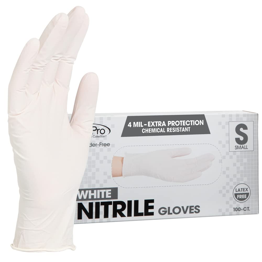 ForPro Disposable Nitrile Gloves, Powder-Free, Latex-Free, Chemical & Food Safe, Non-Sterile, 4 Mil, Black, Large, 100-Count