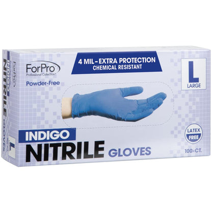 ForPro Disposable Nitrile Gloves, Powder-Free, Latex-Free, Chemical & Food Safe, Non-Sterile, 4 Mil, Black, Large, 100-Count