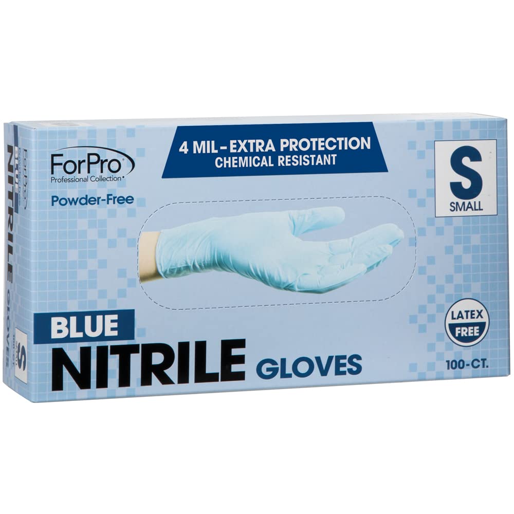 ForPro Disposable Nitrile Gloves, Powder-Free, Latex-Free, Chemical & Food Safe, Non-Sterile, 4 Mil, Black, Large, 100-Count