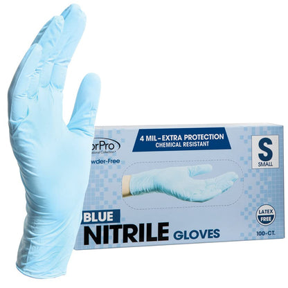 ForPro Disposable Nitrile Gloves, Powder-Free, Latex-Free, Chemical & Food Safe, Non-Sterile, 4 Mil, Black, Large, 100-Count