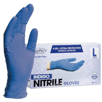 ForPro Disposable Nitrile Gloves, Powder-Free, Latex-Free, Chemical & Food Safe, Non-Sterile, 4 Mil, Black, Large, 100-Count