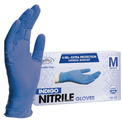 ForPro Disposable Nitrile Gloves, Powder-Free, Latex-Free, Chemical & Food Safe, Non-Sterile, 4 Mil, Black, Large, 100-Count