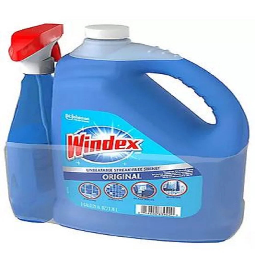 Windex Trigger+ plus Glass & Surface Cleaner, 128 Oz.