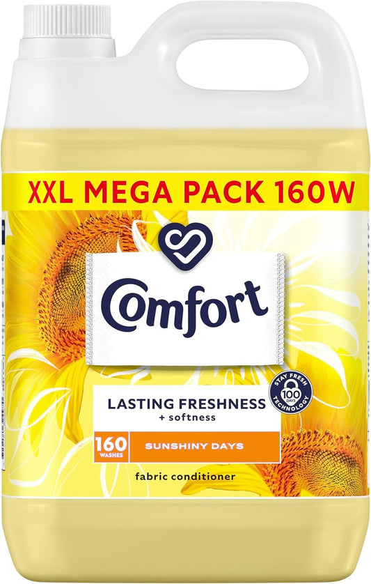 Comfort Sunshiny Days Fabric Conditioner with Stay Fresh Technology for 100 Days of Freshness + Fragrance* 160 Wash 4800Ml, Pack of 1