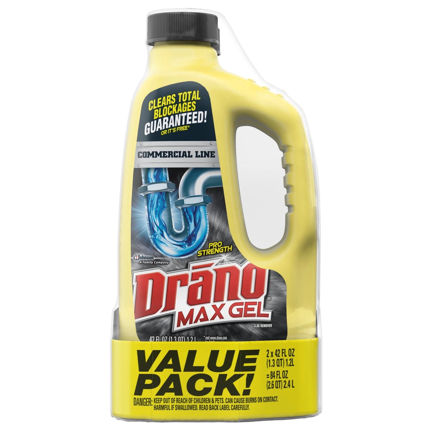 Drano Max Gel Drain Clog Remover, Commercial Line, 42 Oz, (Pack of 2)