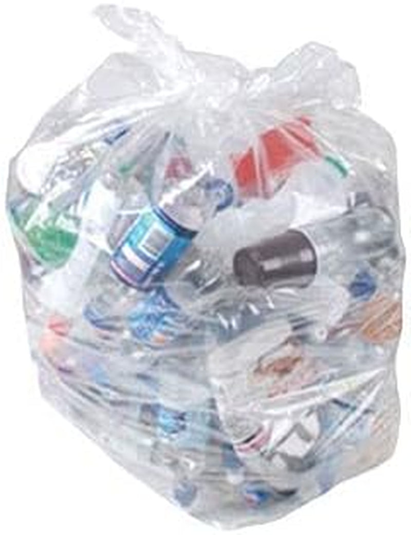 Haya Home 100L 40 Large Clear Recycling Bags Transparent Recycling Bin Bags, Rubbish Bags and Refuse Sacks 120 Gauge Bin Liners Heavy Duty Bin Bags Large Waste Bags from 100% Recycled Material