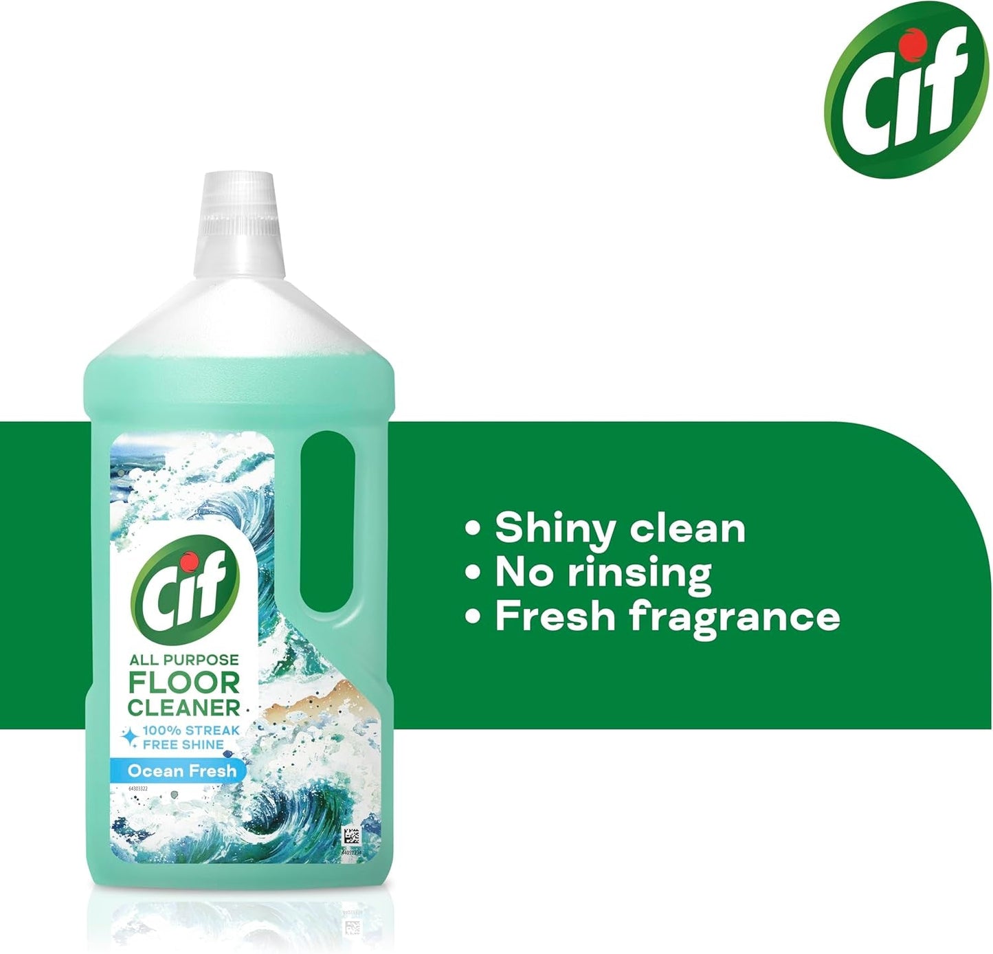 Cif Ocean Floor Cleaner against Stubborn Dirt for Cleaning Linoleum, Vinyl and Ceramic Tiles 950 Ml