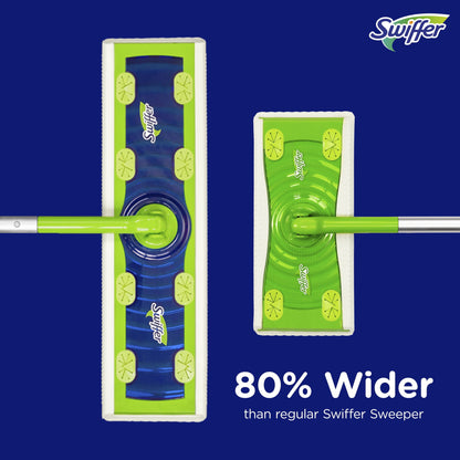 Swiffer Sweeper Dry + Wet XL Sweeping Kit (1 Sweeper, 8 Dry Cloths, 2 Wet Cloths)