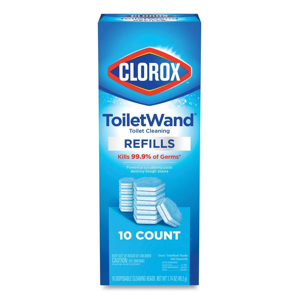 Clorox Toiletwand Disinfecting Brush Refills, Toilet Bowl Cleaner Disposable Wand Heads, 10 Count