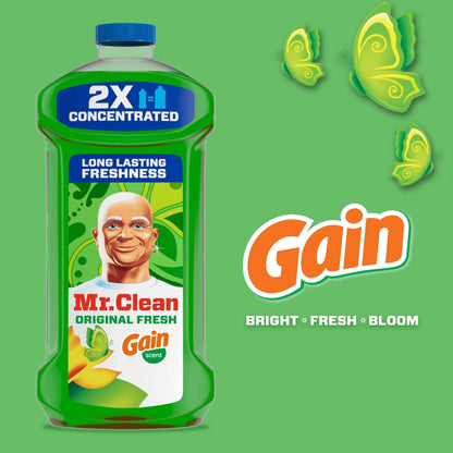 Mr. Clean 2X Concentrated Multi Surface, All Purpose Cleaner with Gain Scent, All Purpose Cleaner, 41 Fl Oz