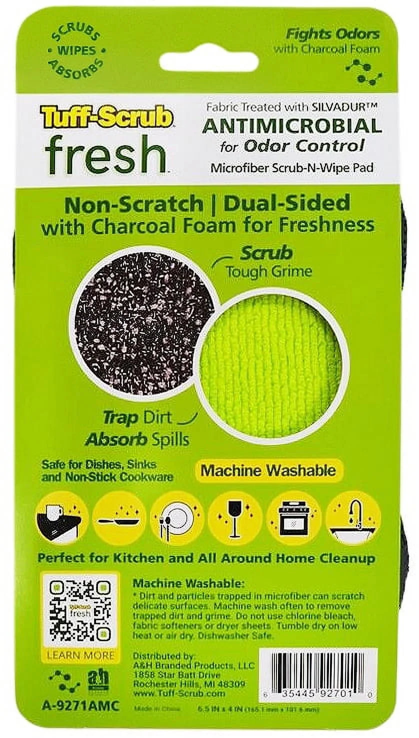 Tuff-Scrub Fresh Microfiber Scrub-N-Wipe Pad, 1 Pack