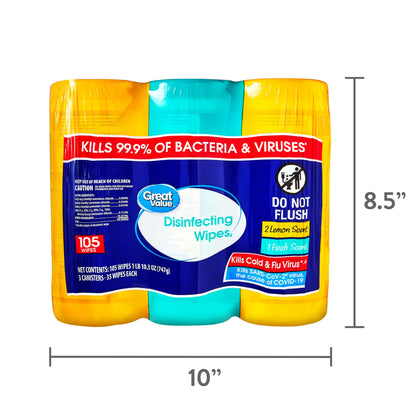 Great Value Multipack Scent Disinfecting Wipes2, 105 Count