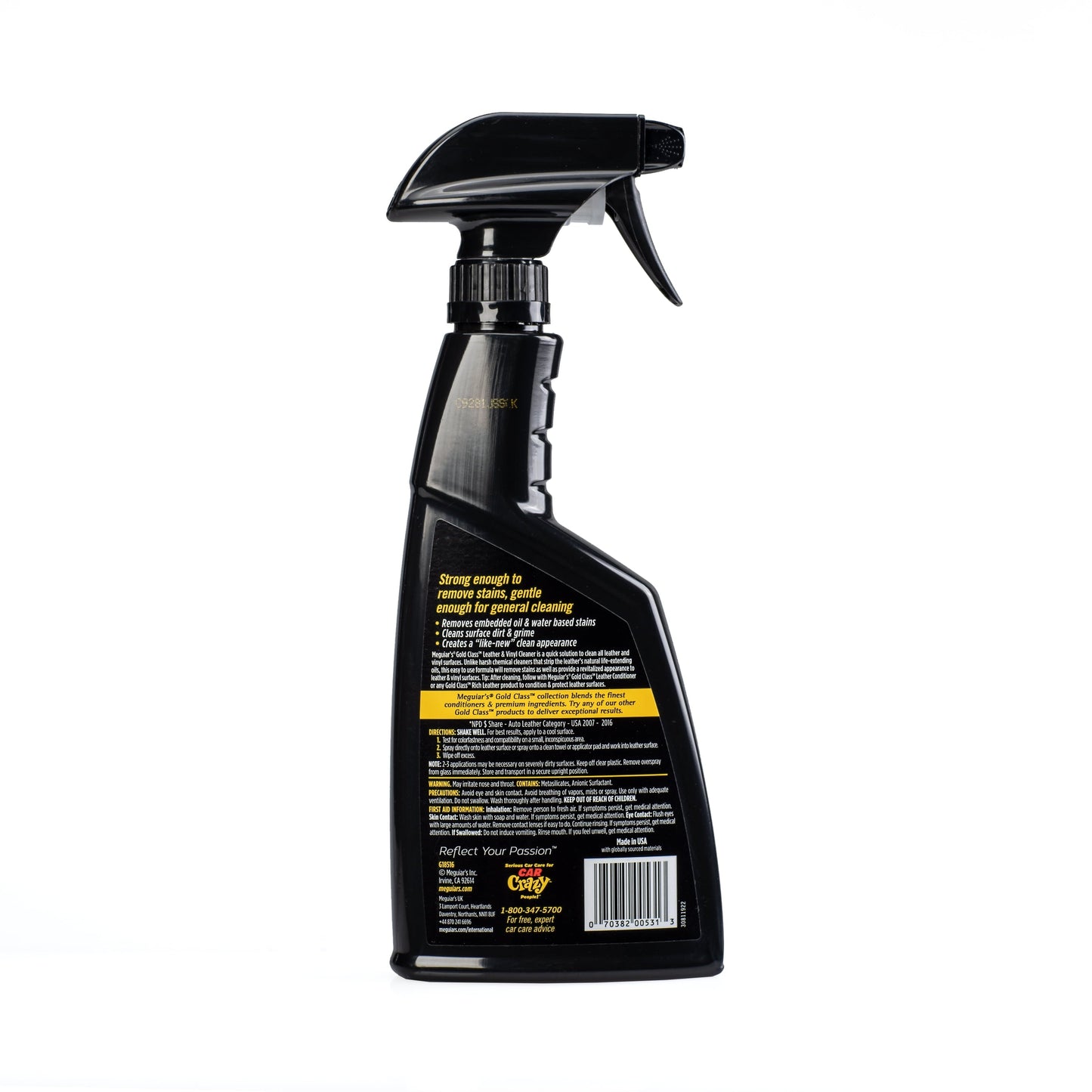 Meguiar'S Gold Class Leather & Vinyl Cleaner, G18516, 16 Oz