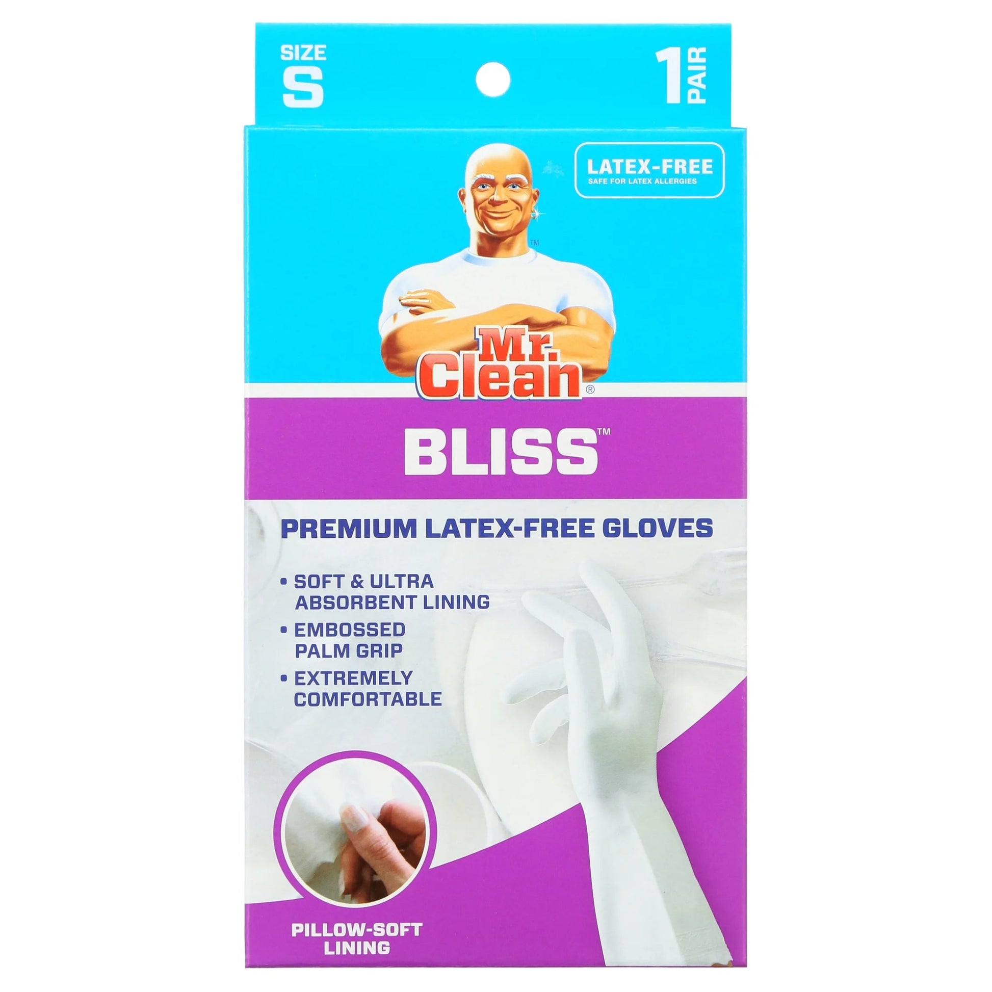 Mr. Clean Bliss Latex Free Gloves, Small