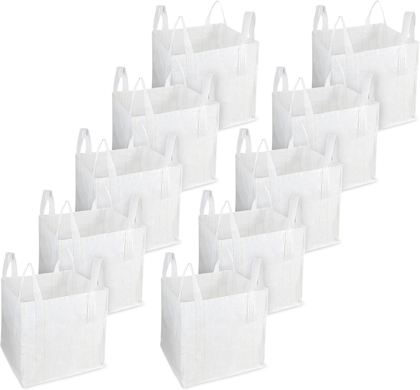 Deco Express Commercial Waste Bags 500L Heavy Duty Industrial Fabric FIBC Builders Bags with Handles, 1 or 1.5 Tonnes, White, 80 X 80 X 80 Cm (White 1T - 5 Pack)