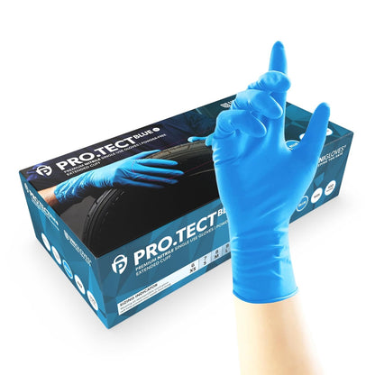 Unigloves PRO.TECT Black GA0042 Nitrile Single Use - Multipurpose, Powder Free Disposable Gloves, Box of 100 Gloves, Black, Small