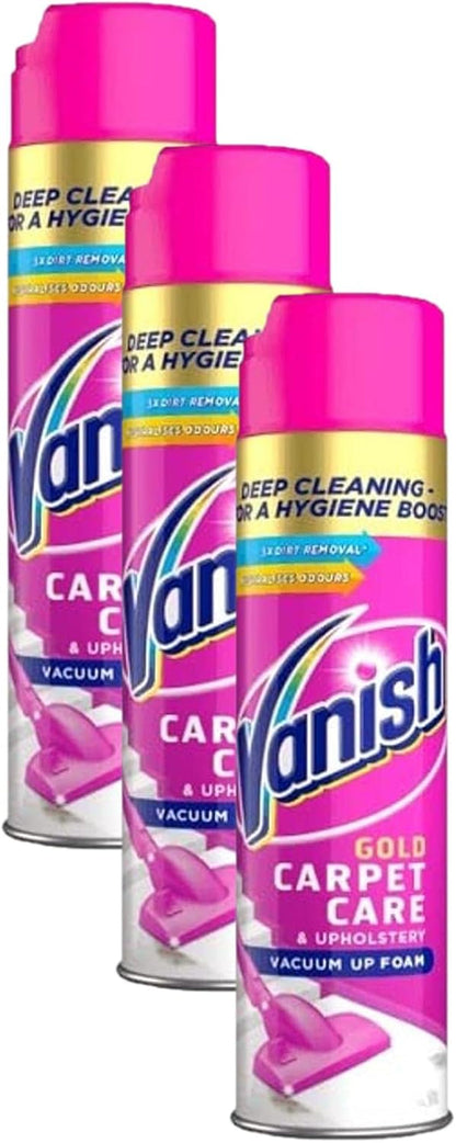 Vanish Oxi Action Upholstery & Carpet Cleaner, Stain Remover Foam for Large Area Cleaning, Removes 3X More Dirt & Pet Hair Vs Vacuuming Alone Neutralises Odours Deep Cleans 600 Ml Pack of 1