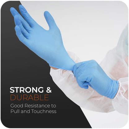 K-MART Professional Nitrile Powder Free Multi-Purpose Gloves, Disposable, Extra Strong - Box of 100 - Blue - Large