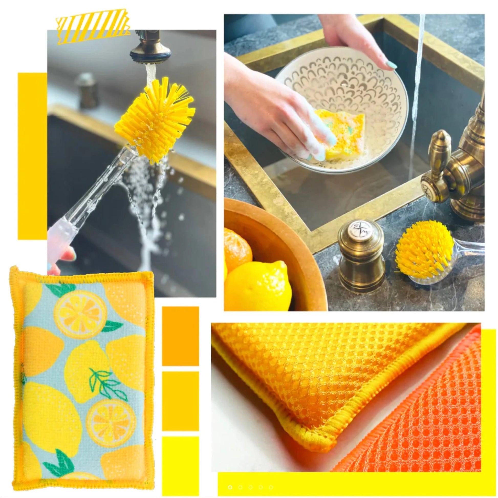 Brightbox Scrub Sponge for Kitchen, Heavy Duty Scrubber, 2 Count Pair