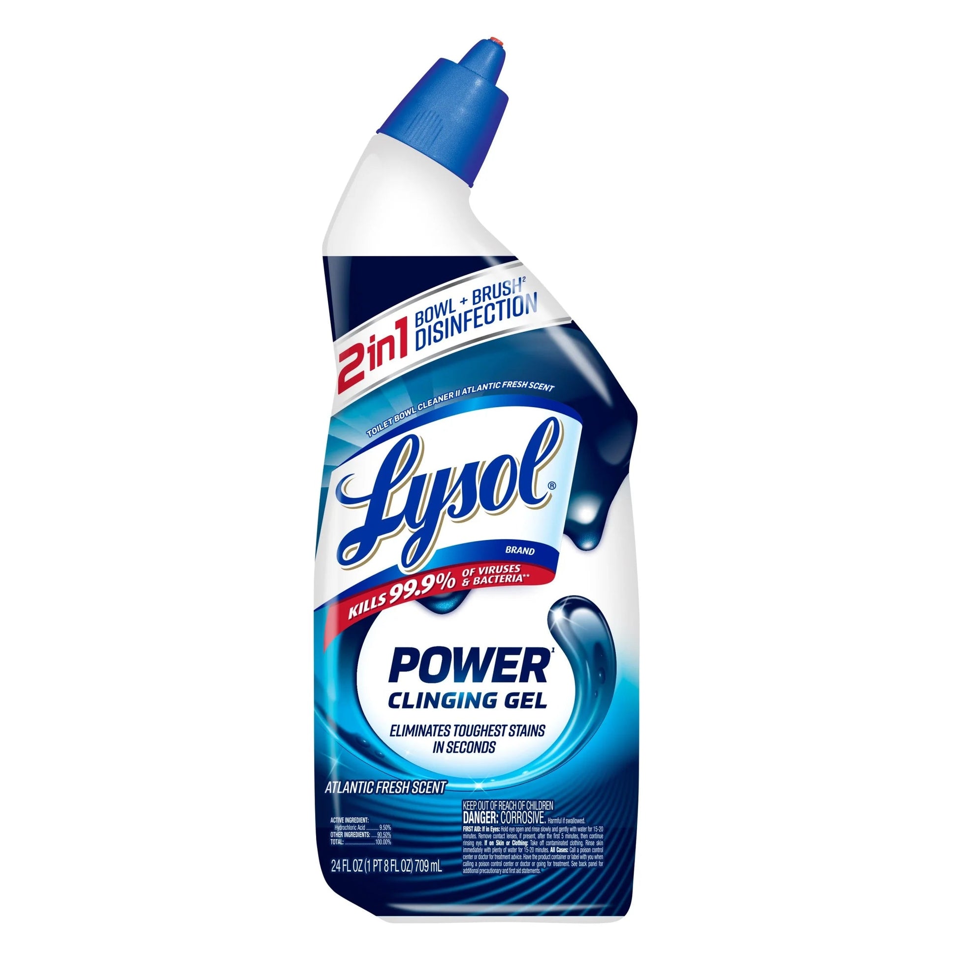 Lysol® Power Toilet Bowl Cleaner Gel, Cleaning, Disinfecting and Stain Removal, 24 Oz