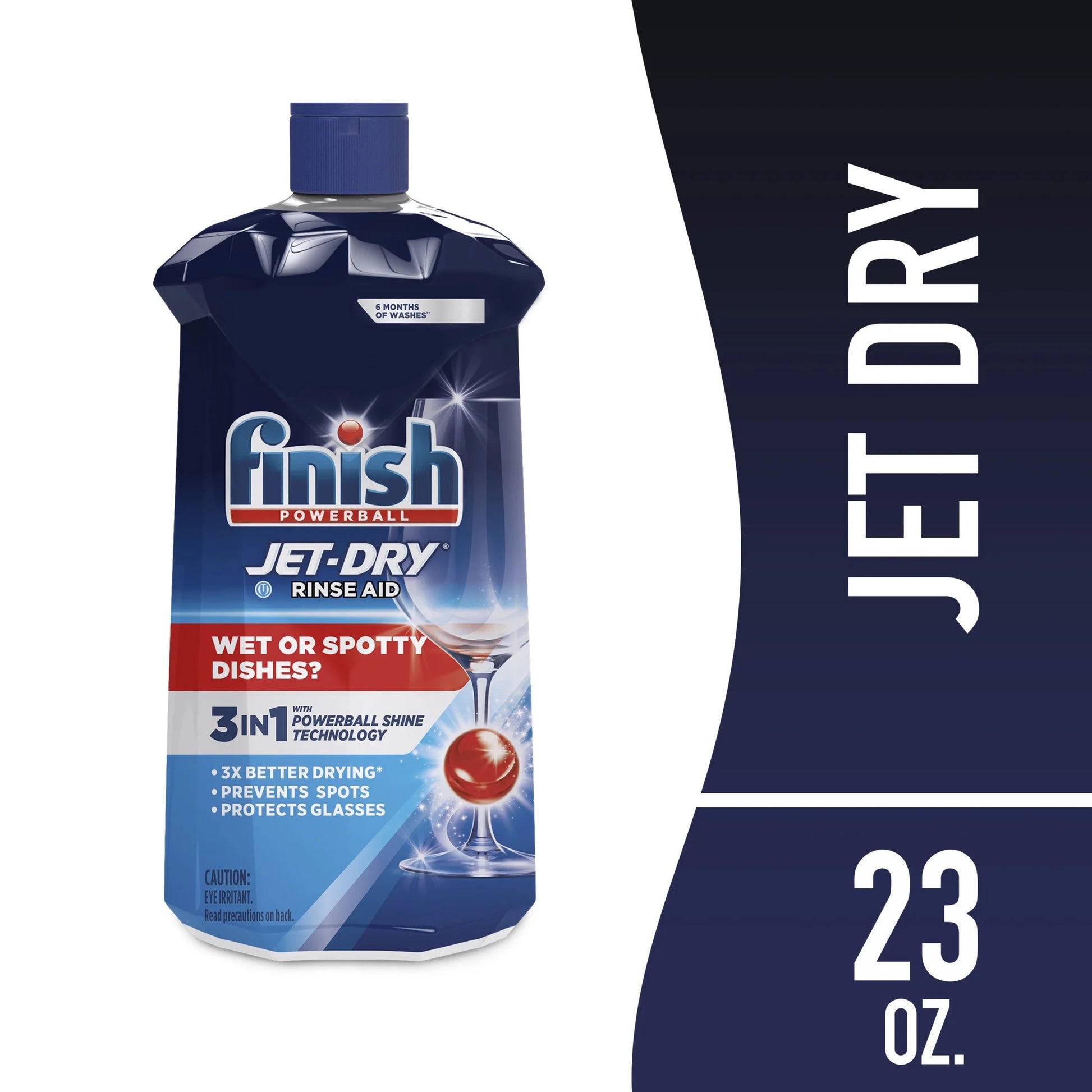 Finish Jet-Dry Rinse Aid, 23Oz, Dishwasher Rinse Agent and Drying Agent