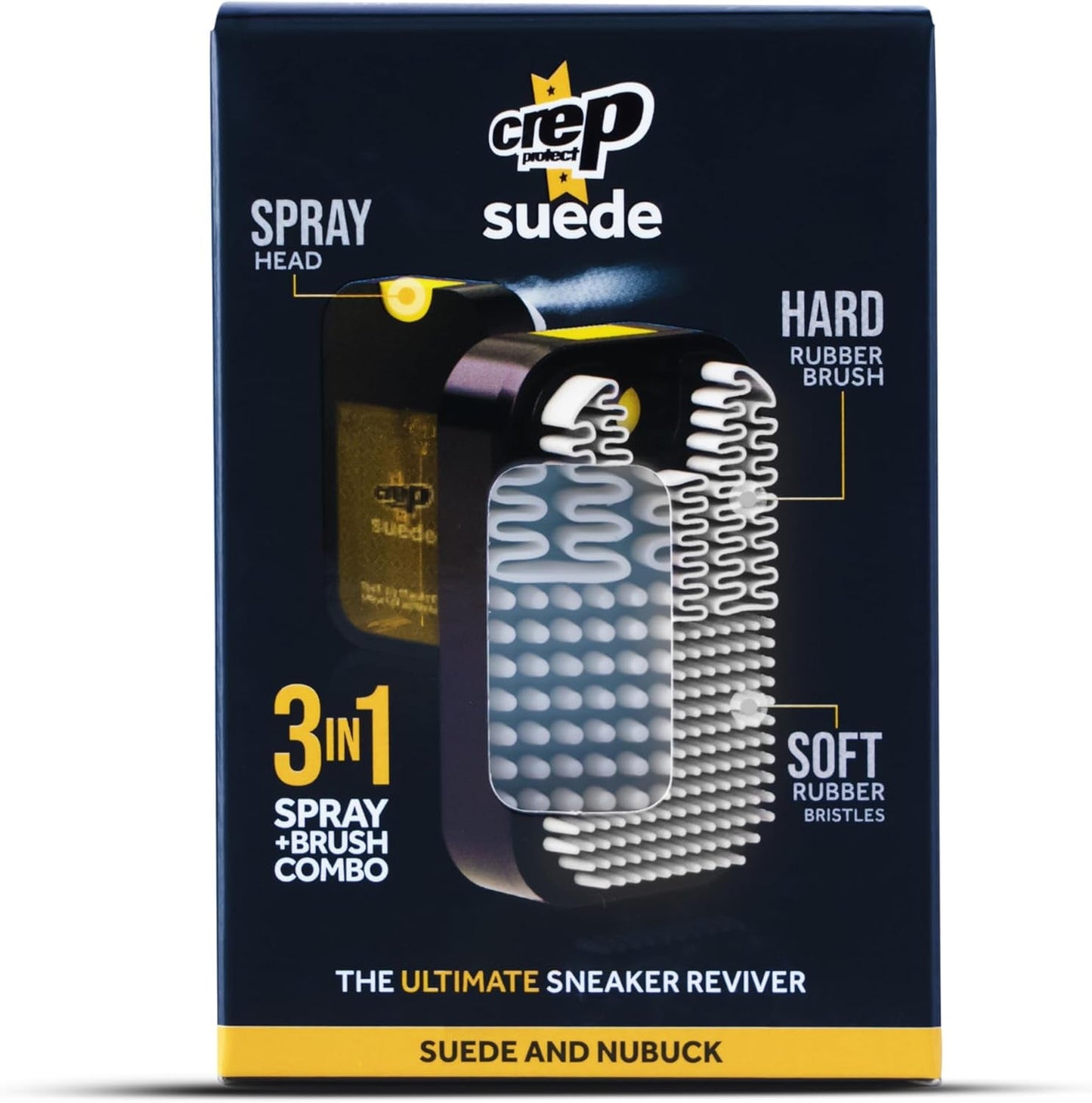 Crep Protect Suede Reviver - Suede Shoe Cleaner, Conditioner & Suede Brush for Suede & Nubuck Sneakers - Restores Vibrancy & Texture - Nourishing Suede Spray for Tired Footwear