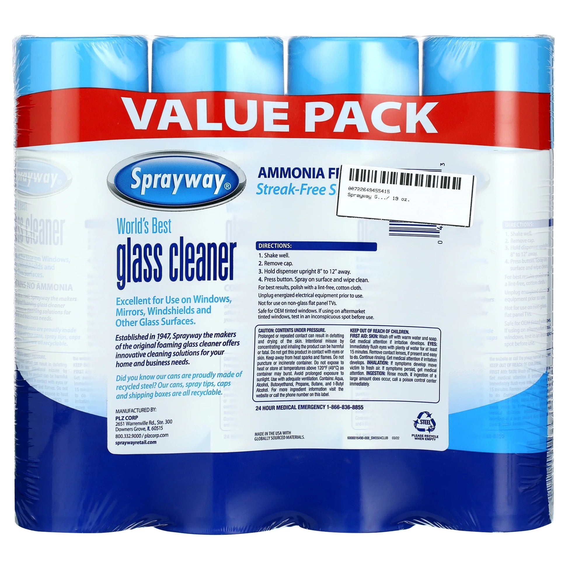 Sprayway Glass Cleaner (19Oz., 4Pk.)