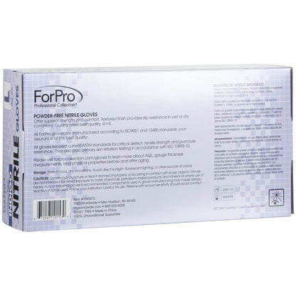 ForPro Disposable Nitrile Gloves, Powder-Free, Latex-Free, Chemical & Food Safe, Non-Sterile, 4 Mil, Black, Large, 100-Count