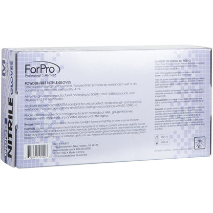 ForPro Disposable Nitrile Gloves, Powder-Free, Latex-Free, Chemical & Food Safe, Non-Sterile, 4 Mil, Black, Large, 100-Count