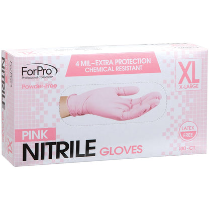 ForPro Disposable Nitrile Gloves, Powder-Free, Latex-Free, Chemical & Food Safe, Non-Sterile, 4 Mil, Black, Large, 100-Count