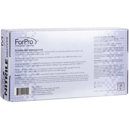 ForPro Disposable Nitrile Gloves, Powder-Free, Latex-Free, Chemical & Food Safe, Non-Sterile, 4 Mil, Black, Large, 100-Count