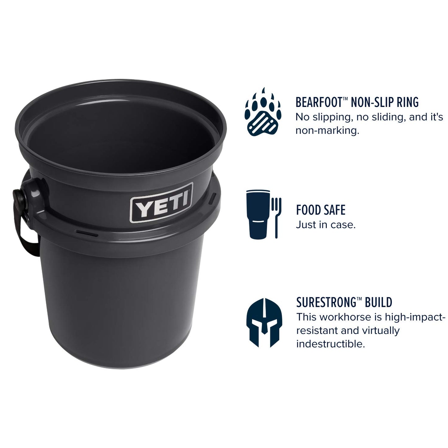 YETI Loadout 5-Gallon Bucket, Impact Resistant Fishing/Utility Bucket, Rescue Red