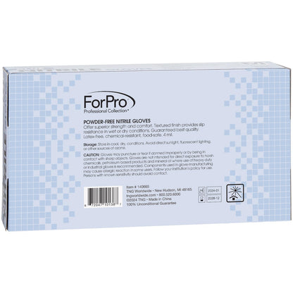 ForPro Disposable Nitrile Gloves, Powder-Free, Latex-Free, Chemical & Food Safe, Non-Sterile, 4 Mil, Black, Large, 100-Count